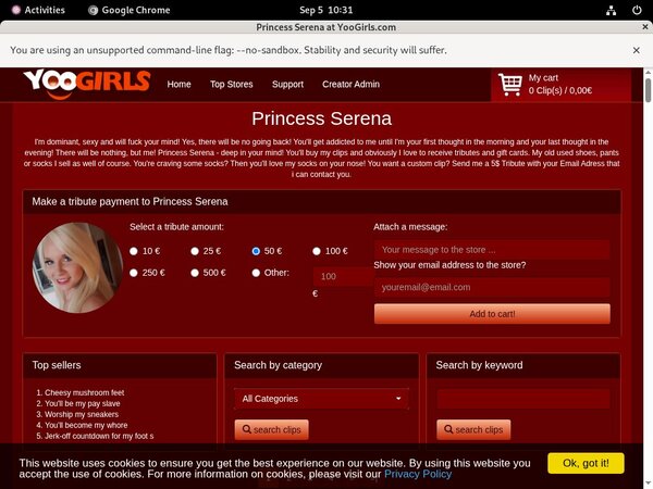 Princess Serena With Credit Card