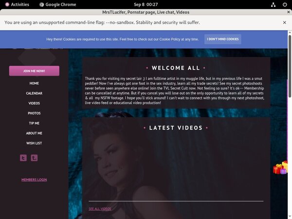 Trixievonlucifer.modelcentro.com For Tablet